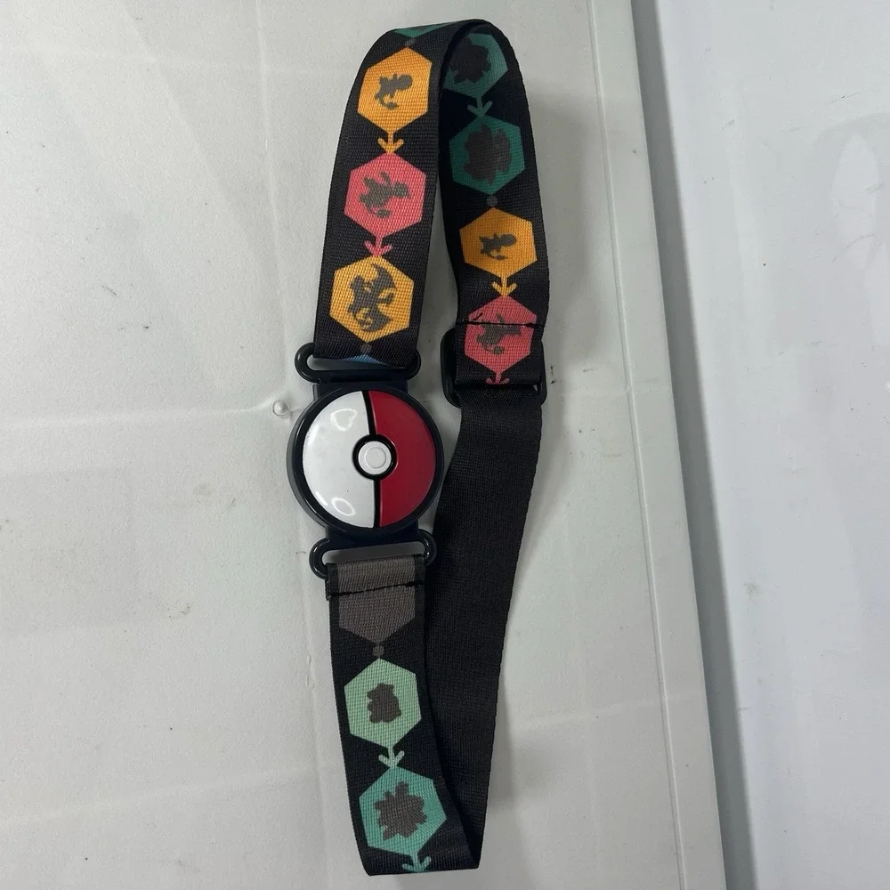 Pokemon Clip N Go Poke Ball Adjustable Black Canvas Belt Kids Strap Set 2018